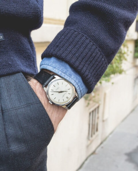 Bracelet de montre en veau noir