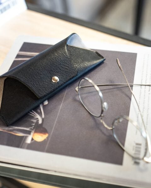 Etui à lunettes cuir grainé noir