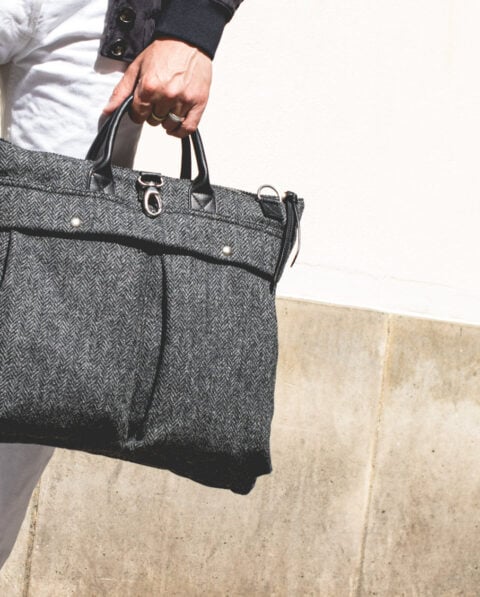 Sac Maverick Harris Tweed Grey Herringbone