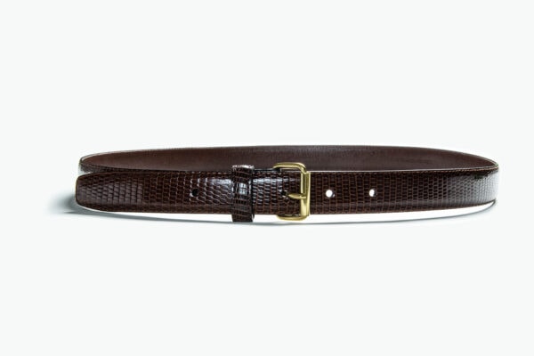 Ceinture Cuir Lézard Marron