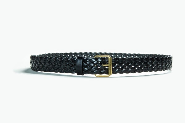 Ceinture Cuir Tressée Noir