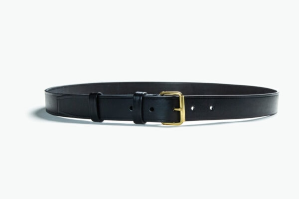 Ceinture Cuir Pleine Fleur Noir