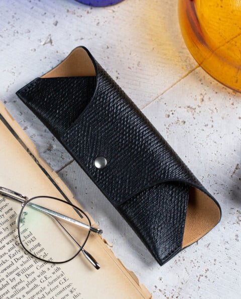 Etui à lunettes - Cuir de Russie Noir