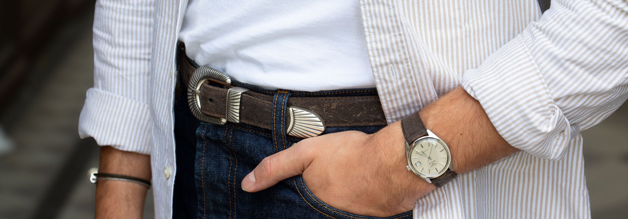 Bracelet de montre cuir ciré marron