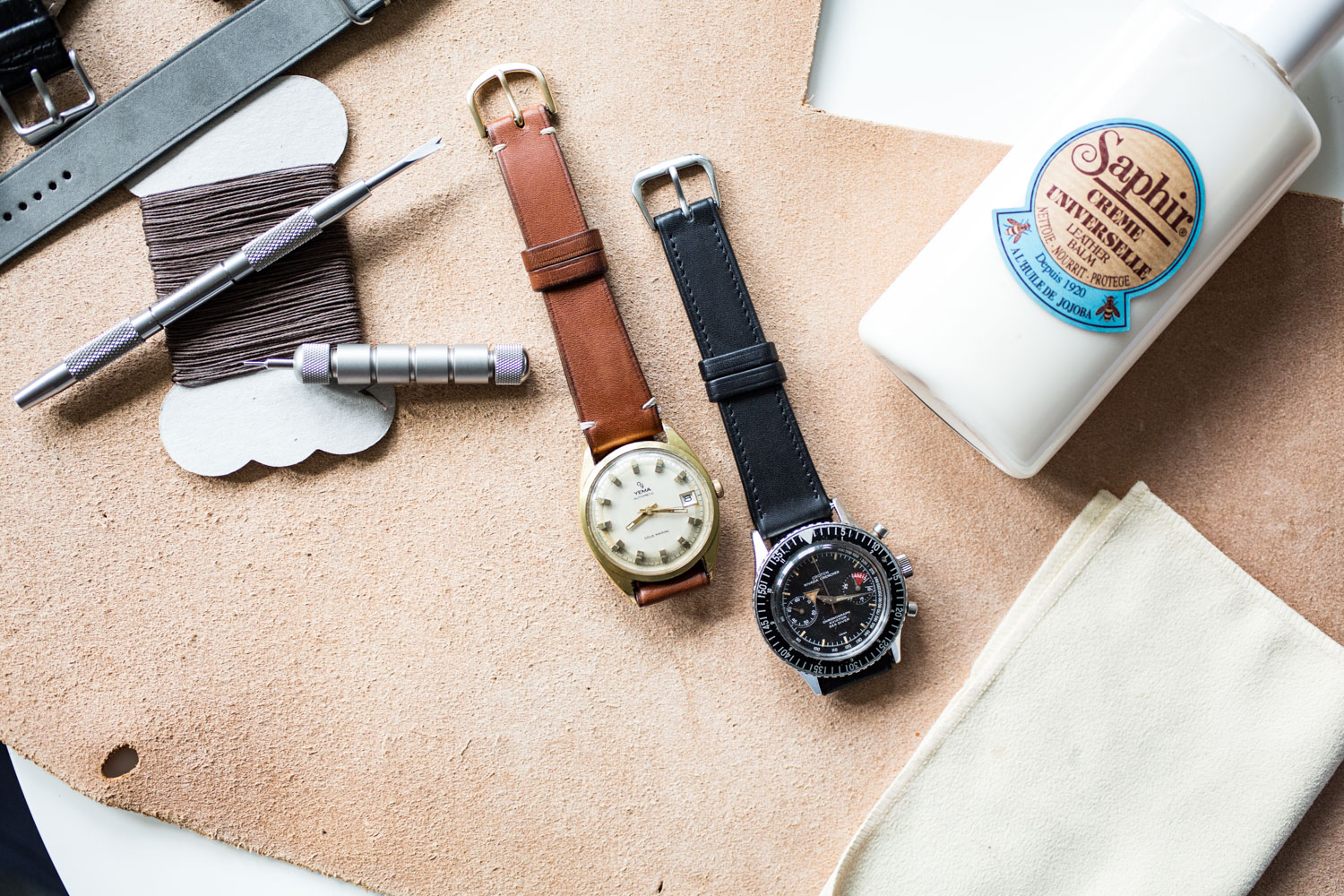 Leather strap watches