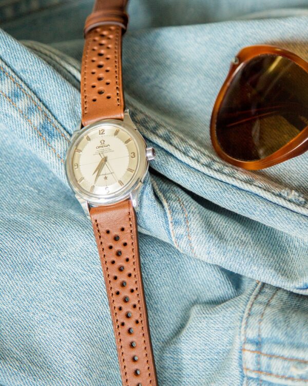 Bracelet de Montre type Rallye - Cuir de Veau marron