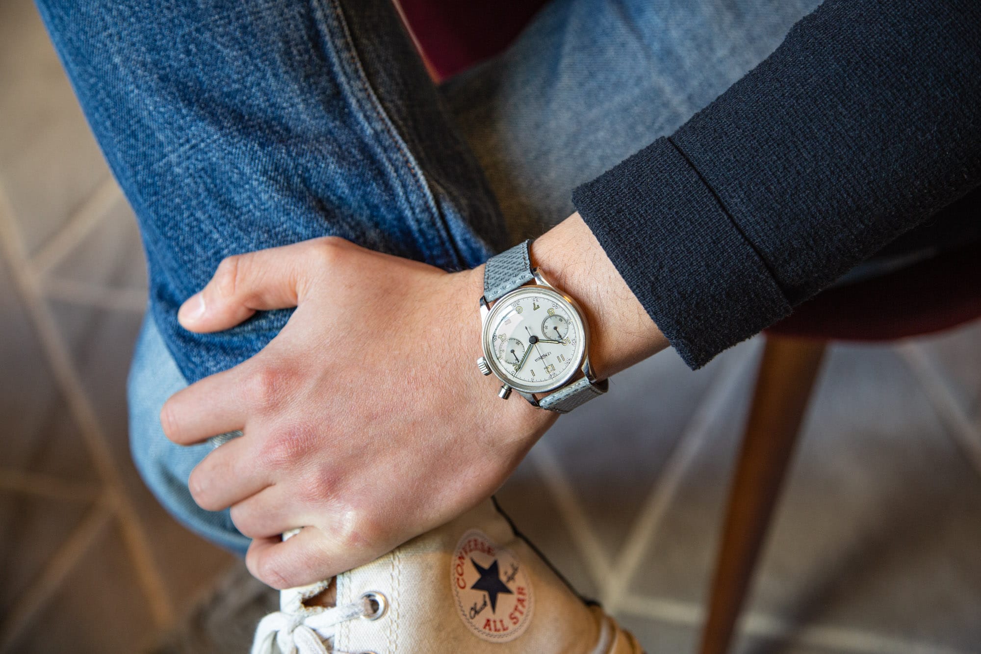 Snakeskin Leather Watch Strap - Grey Karung Scales