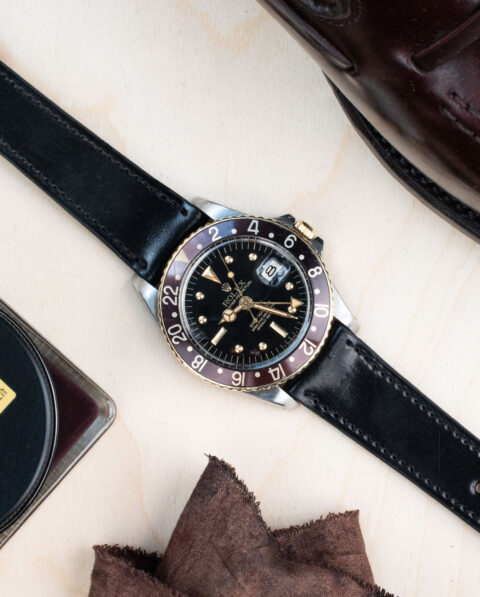 Bracelets de montre - cuir Horween Shell Cordovan - noir