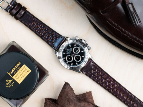 Bracelet de montre rallye - cuir Horween Shell Cordovan - Marron