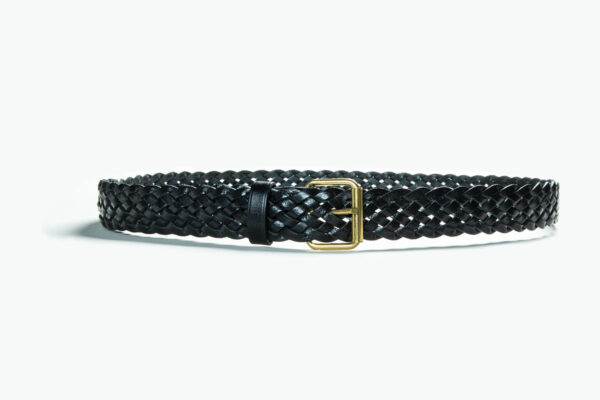 Leather Braided Belt, Black