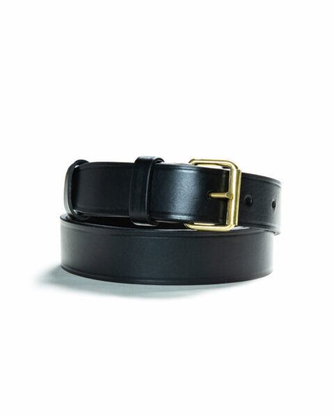 Men's black leather belt - Made in France - Manille belt