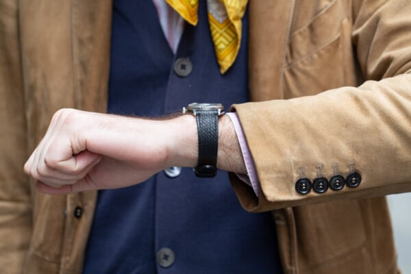 Bracelet de montre - Cuir de Russie Noir