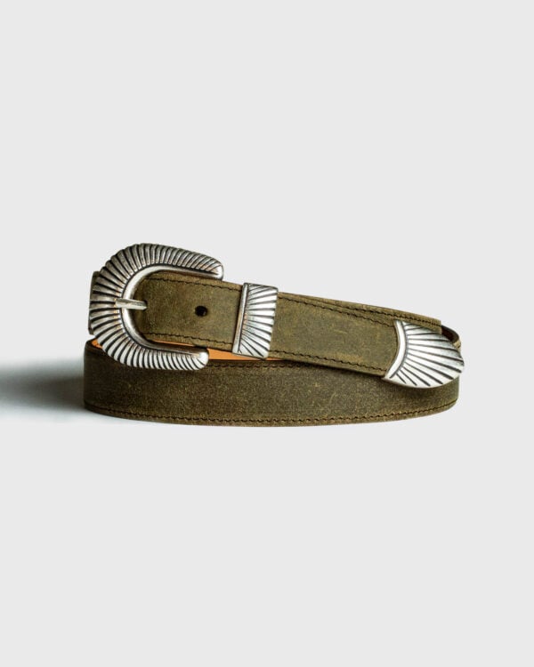 Ceinture Western Cowboy - Cuir olive