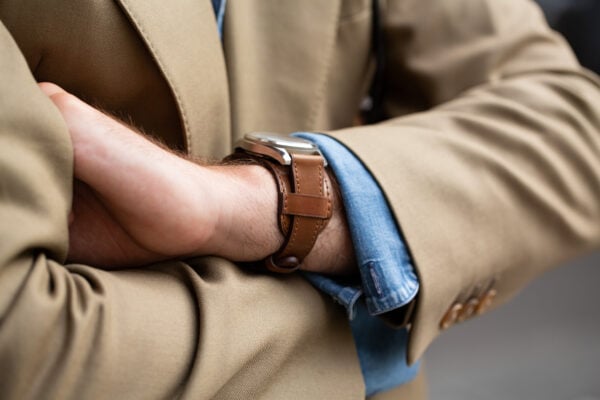 Bracelet Bund en cuir Horween Shell Cordovan - Marron