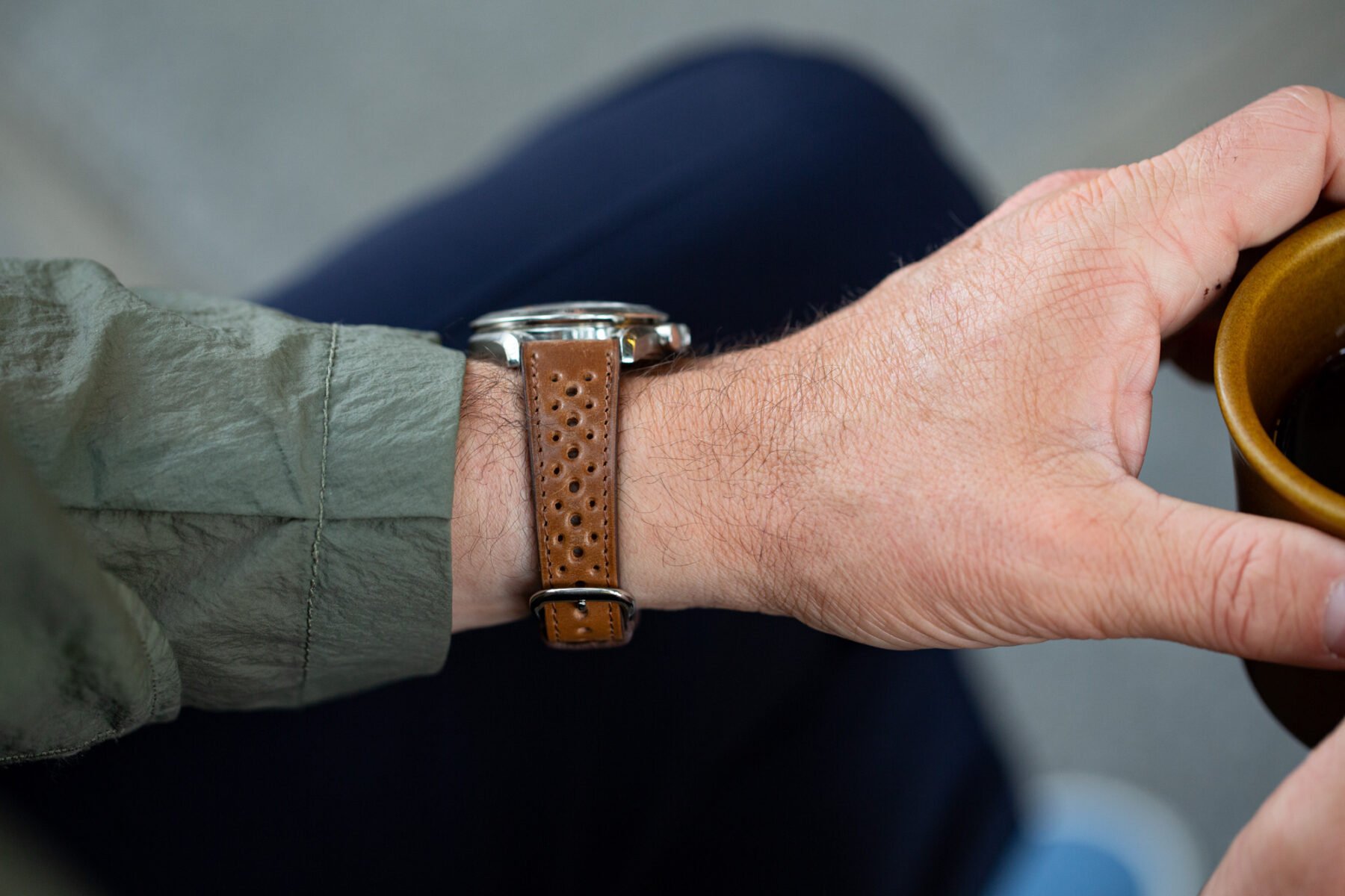 Bracelet rallye en cuir Horween Shell Cordovan - Marron