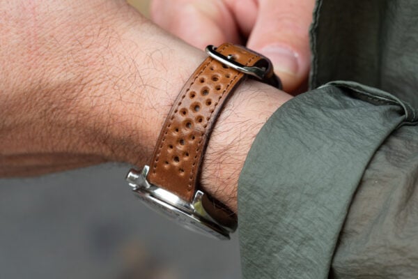 Bracelet rallye en cuir Horween Shell Cordovan - Marron